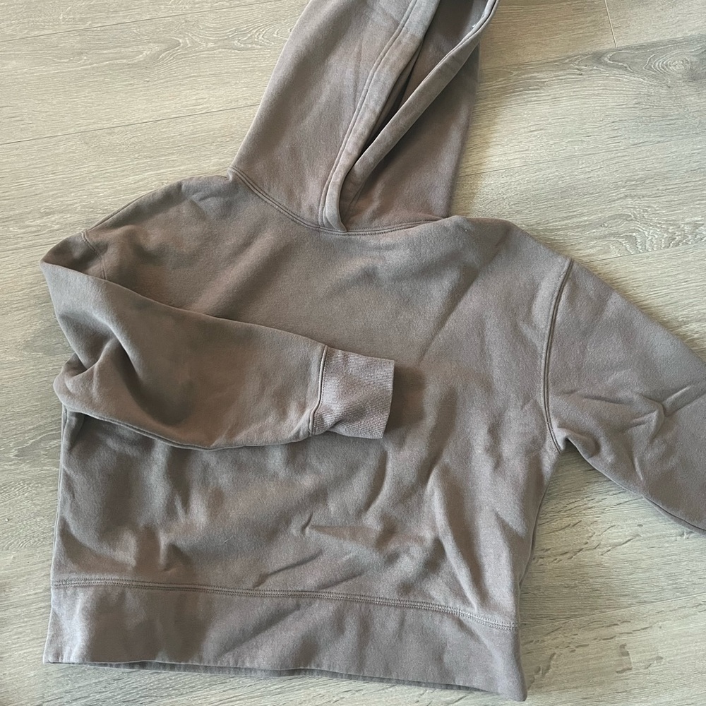 Cropped sand colour hoodie